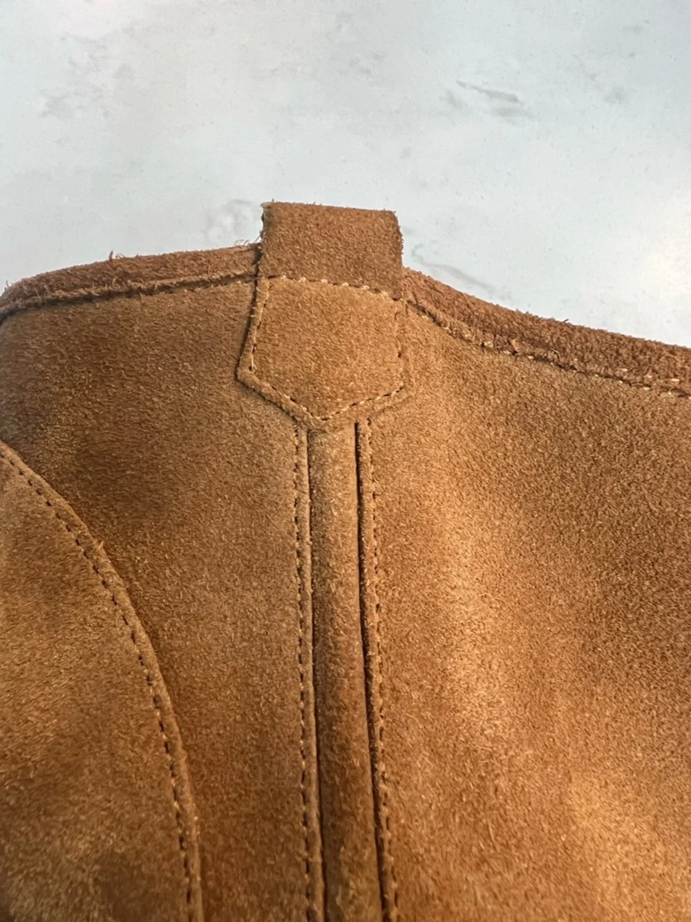 Aldo Cognac Suede Peep-Toe Block Heel Ankle Booties size 6 - Picture 10 of 12